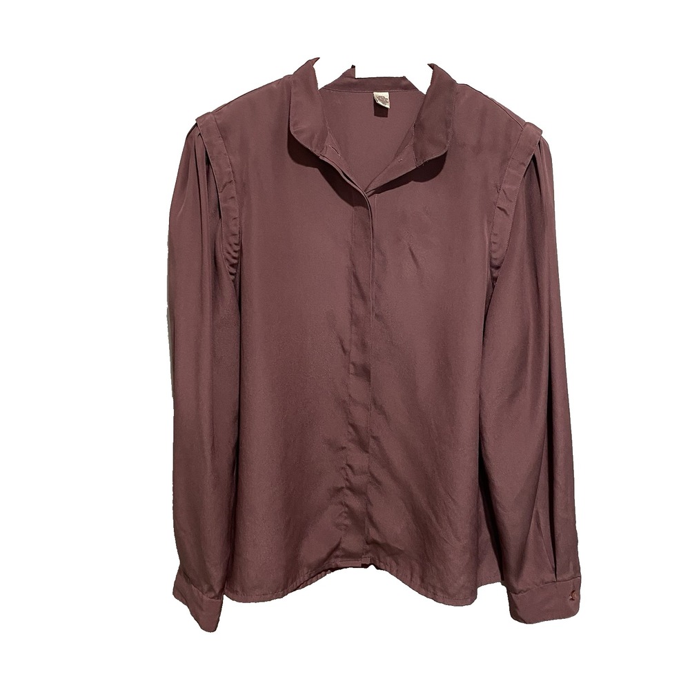 Cassidy Womens Dusty Pink‎ Long Sleeve Buttoned Down Top Size 8